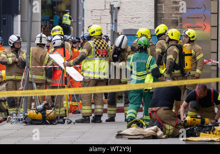 Edinburgh, Royaume-Uni. 10 septembre 2019. Incendie à Fountainbridge, Édimbourg, Écosse, Royaume-Uni. Banque D'Images