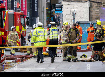 Edinburgh, Royaume-Uni. 10 septembre 2019. Incendie à Fountainbridge, Édimbourg, Écosse, Royaume-Uni. Banque D'Images