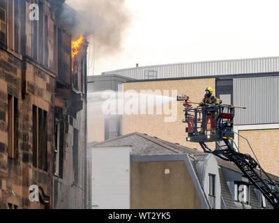 Edinburgh, Royaume-Uni. 10 septembre 2019. Incendie à Fountainbridge, Édimbourg, Écosse, Royaume-Uni. Banque D'Images