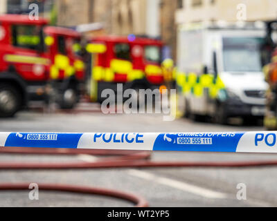 Edinburgh, Royaume-Uni. 10 septembre 2019. Incendie à Fountainbridge, Édimbourg, Écosse, Royaume-Uni. Banque D'Images