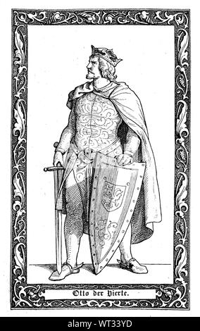 Otto IV. a été l'un des deux rois rivaux de l'Allemagne à partir de 1198, le seul roi à partir de 1208, et le Saint Empereur romain à partir de 1209 jusqu'à ce qu'il a été forcé d'abdiquer en 1215. Otto IV. von Braunschweig, 1175 -1218, Haus der Welfen von 1198 bis 1218 war römisch-deutscher König und von 1209 bis 1218 Kaiser des römisch-deutschen Reiches., l'amélioration numérique reproduction d'une illustration du xixe siècle Banque D'Images