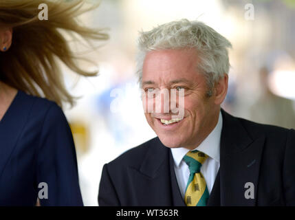 John Bercow MP - Président de la Chambre des communes - la marche avec sa femme Sally à Westminster, 10 Septembre 2019 Banque D'Images