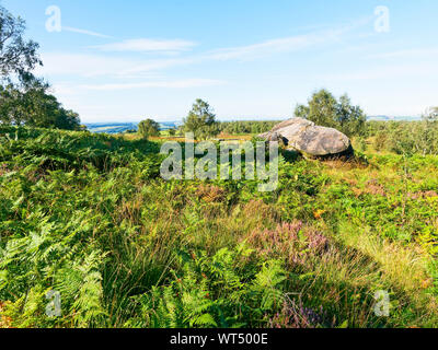 Une vue sur le jardin luxuriant Derbyshire Peak District par un beau matin de septembre ensoleillé Banque D'Images