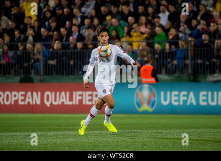 La Lituanie, Vilnius - 10 septembre 2019 : Joao Felix de Portugal contrôle le ballon pendant l'UEFA EURO 2020 GROUPE B Banque D'Images