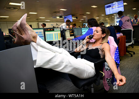 Natalie Pinkham lors de la 15ème édition de la journée caritative annuelle de BGC à Canary Wharf à Londres, en commémoration de la BGC 658 collègues et les 61 employés Eurobrokers a perdu le 11 septembre. Banque D'Images