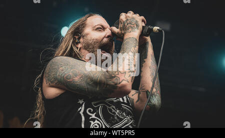 Copenhague, Danemark. 22, juin 2017. Le groupe de heavy metal américain DevilDriver effectue un live pendant le festival de musique heavy metal danois 2017 Copehell à Copenhague. Dez Fafara chanteur ici est vu sur scène. (Photo crédit : Gonzales Photo - Nikolaj Bransholm). Banque D'Images