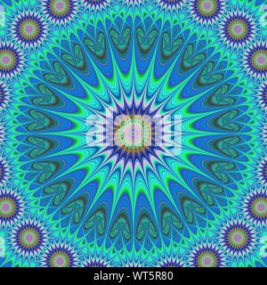 Blue abstract background vector ornament mandala oriental design Illustration de Vecteur