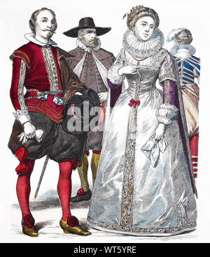 Costume national, des vêtements, de l'histoire des costumes, James noble Marquis de Hamilton, citoyen, Francis Herzogin de Richmond, le costume national d'Angleterre, 17e siècle, Volkstracht, Kleidung, Geschichte der Kostüme, Edler von Marquis James Hamilton, Bürger, Francis Herzogin von Richmond, Angleterre, 17 aus 2011. Jahrhundert Banque D'Images