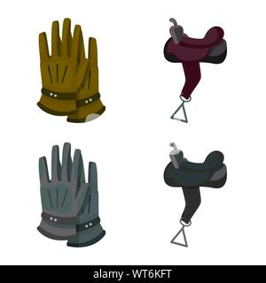 Objet isolé de matériel équitation logo. Ensemble d'équipements et de la concurrence d'illustration vectorielle stock. Illustration de Vecteur