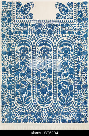 Sir Matthew Digby Wyatt (1820-1877) - foulard indien brodé fin à Dacca mousseline blanche sur - de l'art industriel du xixe siècle (1851-1853) Banque D'Images