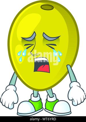 Pleurer l'huile d'olive cartoon mascot for Herbal Illustration de Vecteur