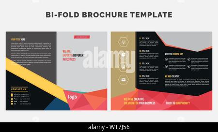 Modèle de conception de brochure bi pour tout type d'usage d'entreprise Illustration de Vecteur