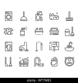 Icon Set de nettoyage.Vector illustration Illustration de Vecteur