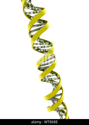Panneaux en double hélice de l'ADN à l'aide du modèle US Dollars Banque D'Images