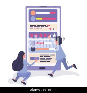 Médias sociaux smartphone 0 gestion d'interfaces illustration Illustration de Vecteur
