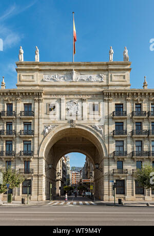 La construction du siège de la Banque de Santander (Banco de Santander), Espagne Banque D'Images