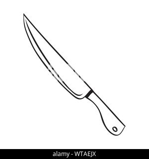 Vector illustration noir et blanc du couteau. Illustration de Vecteur