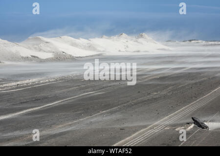 Dunes de Mostardas en un jour de vent Banque D'Images