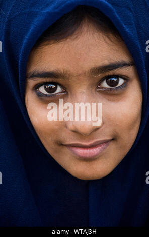 Jeune fille musulmane de l'Inde du sud Banque D'Images