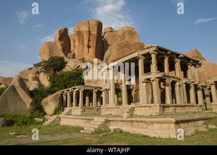 Ruines de Hampi, ancienne capitale de l'empire Vijayanagar Banque D'Images