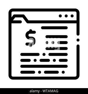 Site Web financier avec l'icône vecteur Dollar Sign Illustration de Vecteur