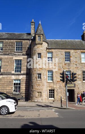 Ancien Syndicat Café sur North Street dans la ville de Fife St Andrews. Cette stonebuilt bâtiment a une tourelle escalier interne qui peut être vu sur Banque D'Images