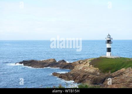 Illa Pancha lighthouse à Ribadeo, Galice, Espagne Banque D'Images