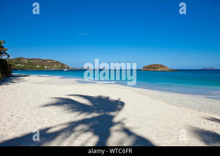 Plage vide à cinnamon bay, îles Vierges américaines Banque D'Images