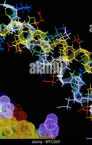 Schéma de synthèse de l'ADN et les molécules des protéines Banque D'Images