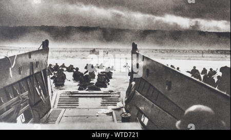 6 juin 1944. Les alliés débarquent sur le sol de France. Enfin, les soldats des Forces Françaises Libres a frappé le premier souffle contre ce mur de la Banque D'Images