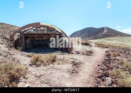 La seconde guerre mondiale bunker sur la plage d'El Medano, Tenerife, Canaries, Espagne Banque D'Images