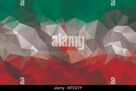 Polygone faible faible abstrait Drapeau poly d'Iran vector background Illustration de Vecteur