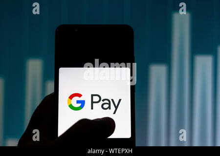 1 septembre 2019, Brésil : Sur cette photo, l'illustration du logo Google payer est vu affichée sur un smartphone. (Crédit Image : © Rafael Henrique/SOPA des images à l'aide de Zuma sur le fil) Banque D'Images