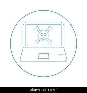 Le piratage informatique, la menace, l'icône de virus Illustration de Vecteur