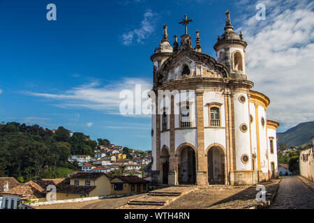 Igreja de Nossa Senhora do Rosário, église Notre Dame Rosaire, Ouro Preto, Minas Gerais, Brésil Banque D'Images