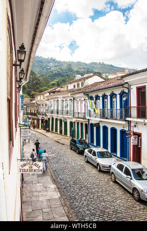 Ville, rue, Ouro Preto, Minas Gerais, Brésil Banque D'Images