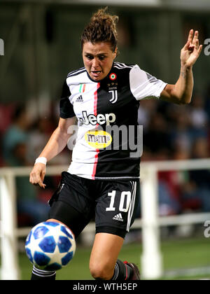 Alessandria, Italie, 11 septembre 2019, LES FEMMES DE LA LIGUE DES CHAMPIONS CALCIO 2019/2020 ALESSANDRIA, 11/09/2019 - JUVENTUS VS BARCELLONA CRISTIANA GIRELLI pendant les femmes vs Juventus Barcellona - Ligue des Champions - Football Femmes Crédit : LPS/Claudio Benedetto/Alamy Live News Banque D'Images