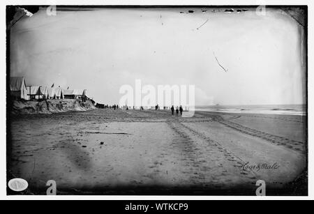 Morris Island, Caroline du Sud. Camp non identifiés Banque D'Images