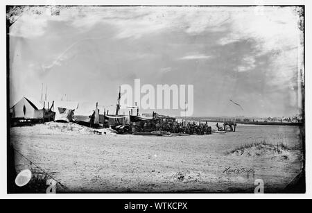 Morris Island, Caroline du Sud. Camp non identifiés Banque D'Images