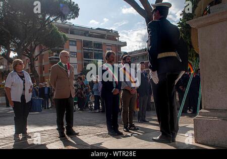 Roma, Italie. 10 Sep, 2019. 76e anniversaire de la bataille de la colline de Rome. Le vice-maire de Rome Luca Bergamo préside la commémoration. (Photo par Claudio Sisto/Pacific Press) Credit : Pacific Press Agency/Alamy Live News Banque D'Images