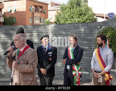 Roma, Italie. 10 Sep, 2019. 76e anniversaire de la bataille de la colline de Rome. Le vice-maire de Rome Luca Bergamo préside la commémoration. (Photo par Claudio Sisto/Pacific Press) Credit : Pacific Press Agency/Alamy Live News Banque D'Images