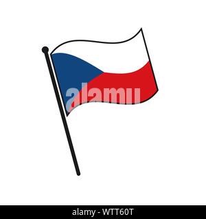 L'icône de la République tchèque drapeau simple isolé sur fond blanc Illustration de Vecteur