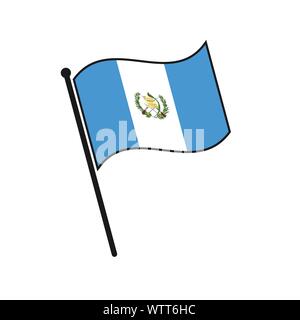 L'icône de drapeau Guatemala simple isolé sur fond blanc Illustration de Vecteur