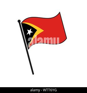 L'icône de drapeau Timor Oriental simple isolé sur fond blanc Illustration de Vecteur