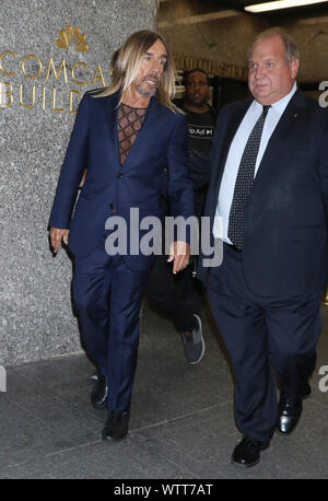New York, New York, USA. Sep 11, 2019. New York, NY, USA. Sep 11, 2019. Iggy Pop vu après une apparition au Tonight Show avec Jimmy Fallon à New York, le 11 septembre 2019. Credit : Rw/media/Alamy Punch Live News Crédit : MediaPunch Inc/Alamy Live News Banque D'Images