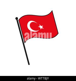 L'icône de la Turquie drapeau simple isolé sur fond blanc Illustration de Vecteur