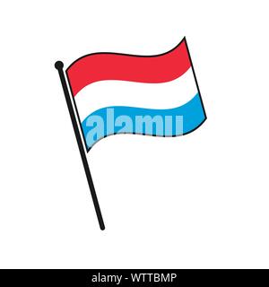 Icône Luxembourg drapeau simple isolé sur fond blanc Illustration de Vecteur