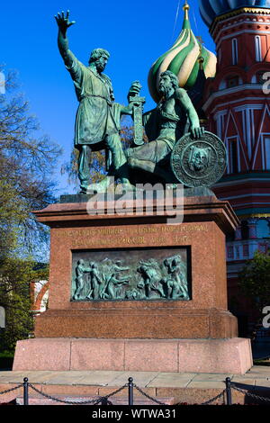 Monument de minine et Pojarski, place Rouge, Moscou, Russie Banque D'Images