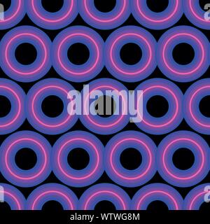 Modèle vectoriel continu avec néon purple circles Illustration de Vecteur