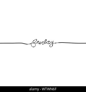 Vendredi, jour de la semaine dans une ligne continue, sur un fond blanc. - Vector illustration Illustration de Vecteur